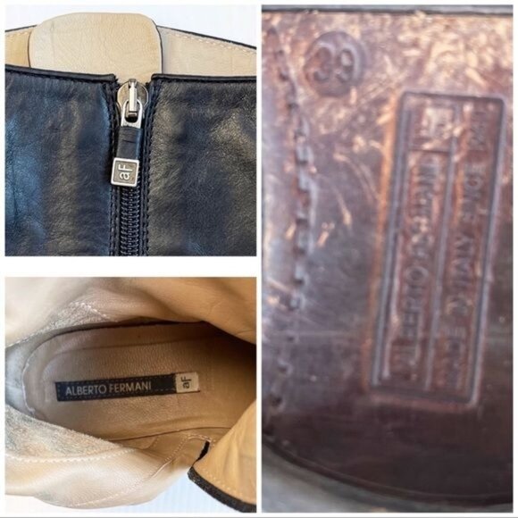 Alberto Fermani Knee High Leather Riding Boot Black color 8.5 - Picture 4 of 10